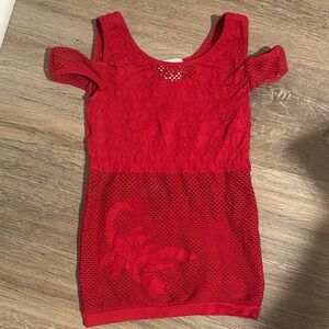 Red Lace Off-Shoulder top